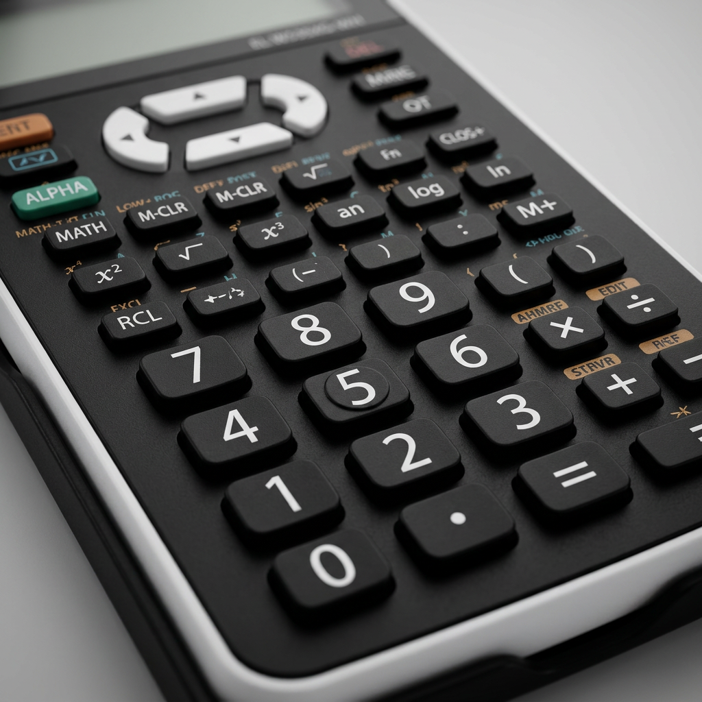 A detailed macro photograph focusing on the texture and print quality of the number and function keys on the Sharp EL-W535XG-WH scientific calculator.