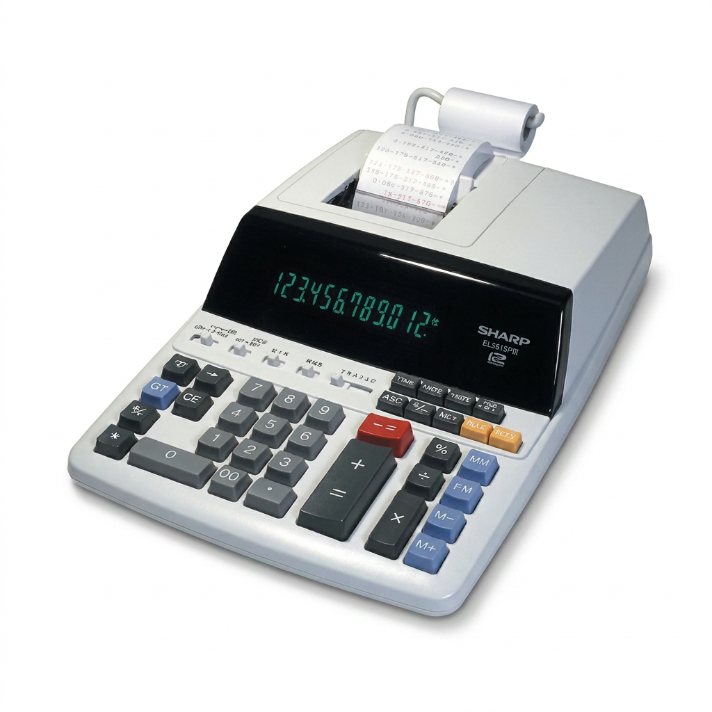 SHARP EL2615PIII 12-Digit 2-Color Printing Calculator | High-Resolution Ecommerce Hero Image