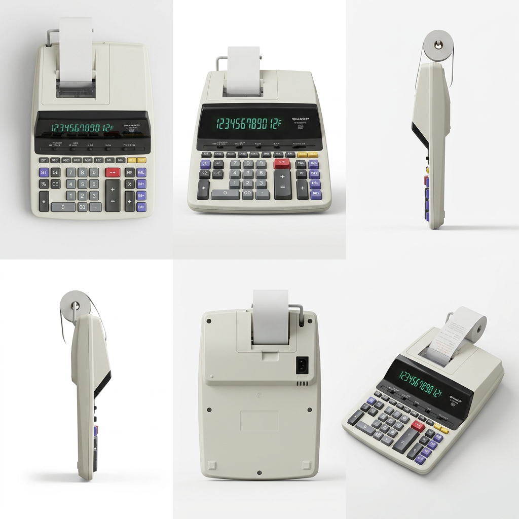 A six-panel grid view showing the Sharp EL2630PIII calculator from multiple angles, including top, front, side, rear, and three-quarter perspectives.