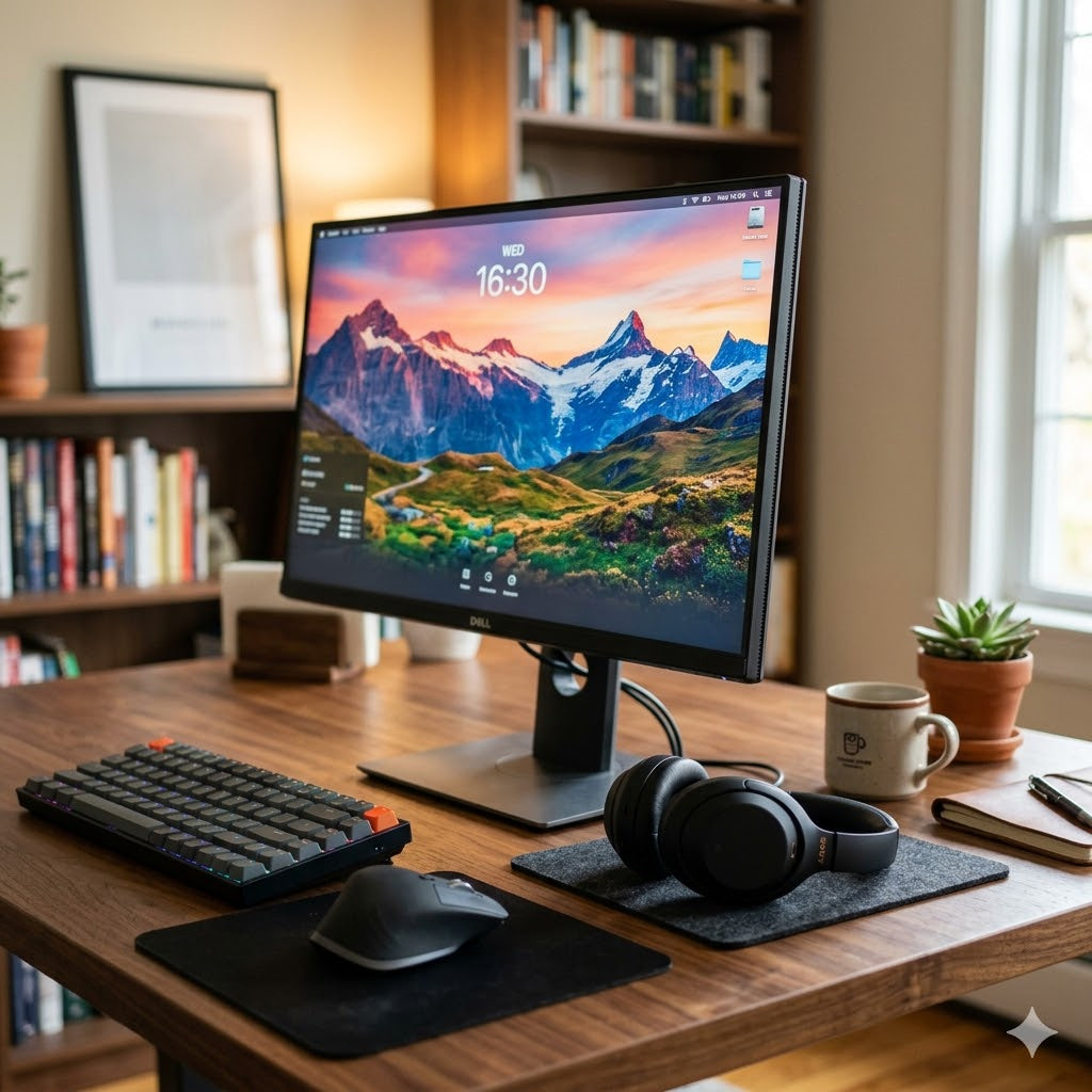 Sharp high-resolution computer monitors for work and office use.