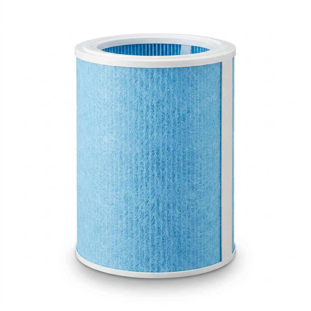 A high-resolution, pure hero shot of the blue SHARP FZC100MFU humidifying filter on a white background.