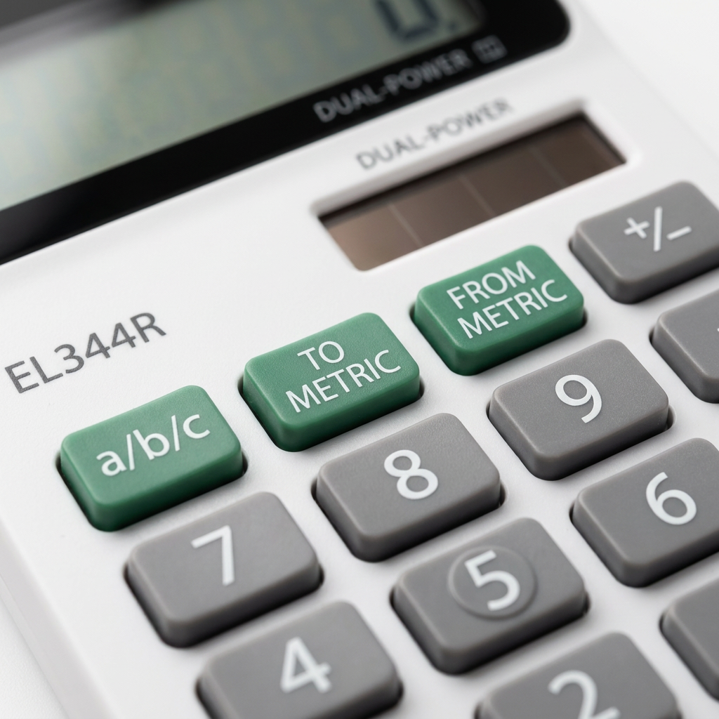 A detailed macro photograph showing the texture and markings of the buttons on the Sharp EL344R calculator, highlighting its quality.